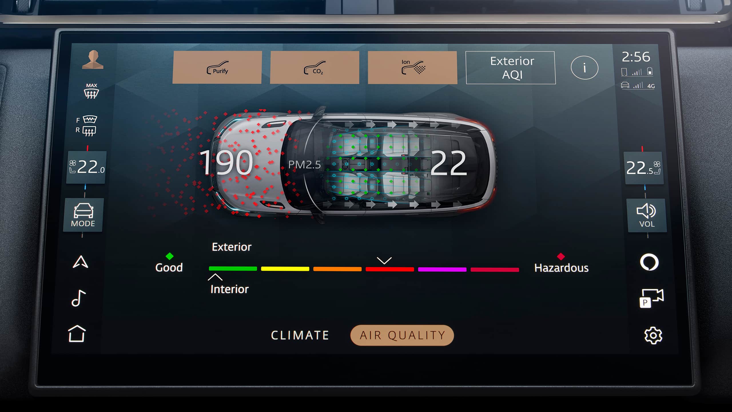 Range Rover Velar infotainment touch screen display