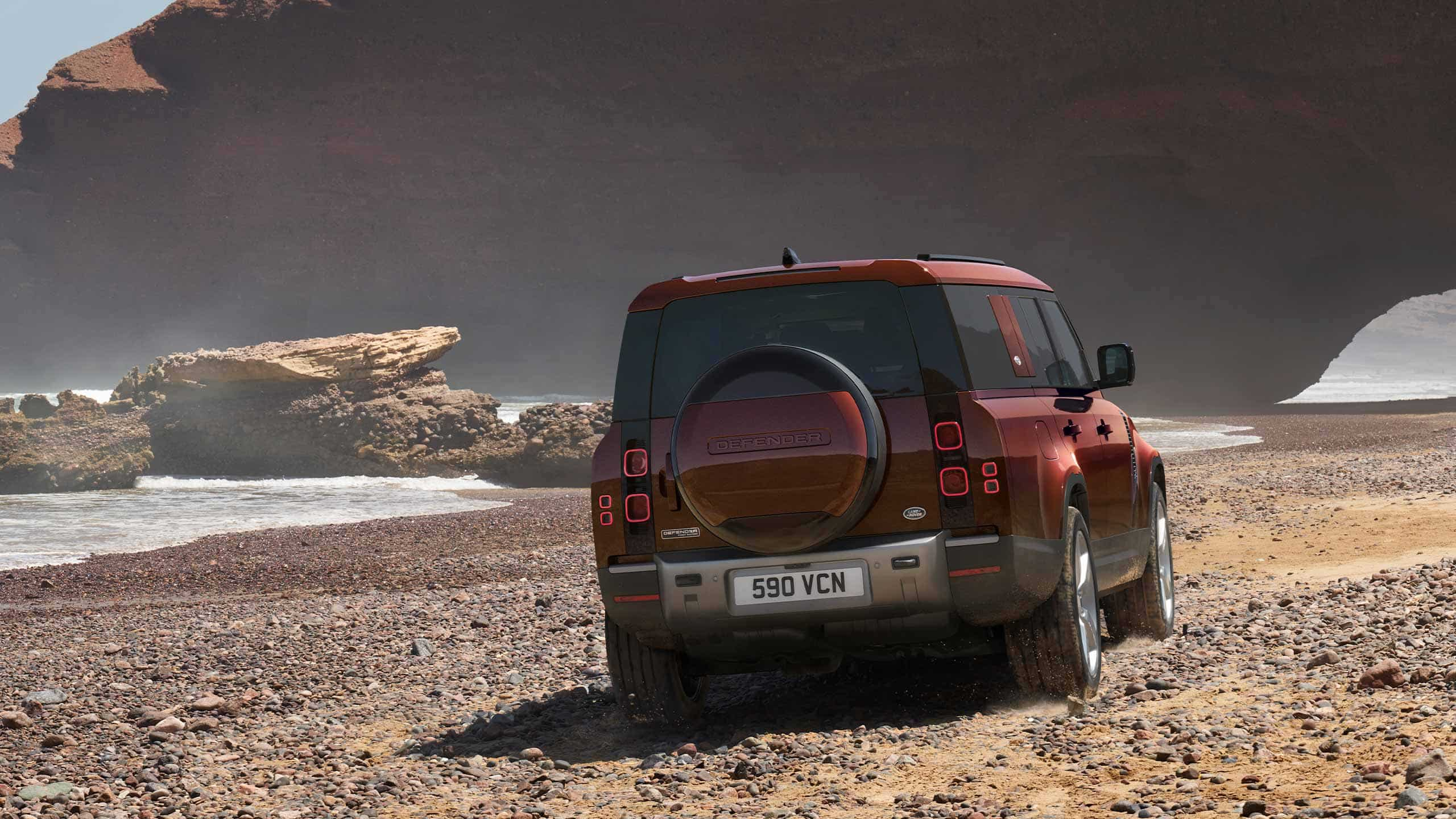 Parked Defender At River Side Road